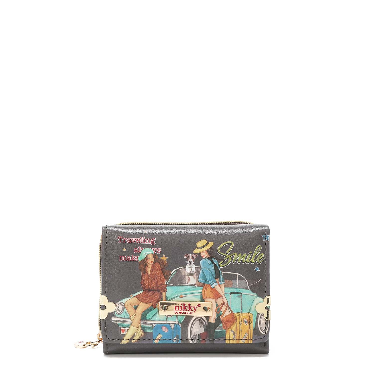 Portfolio with triple division + zipper purse