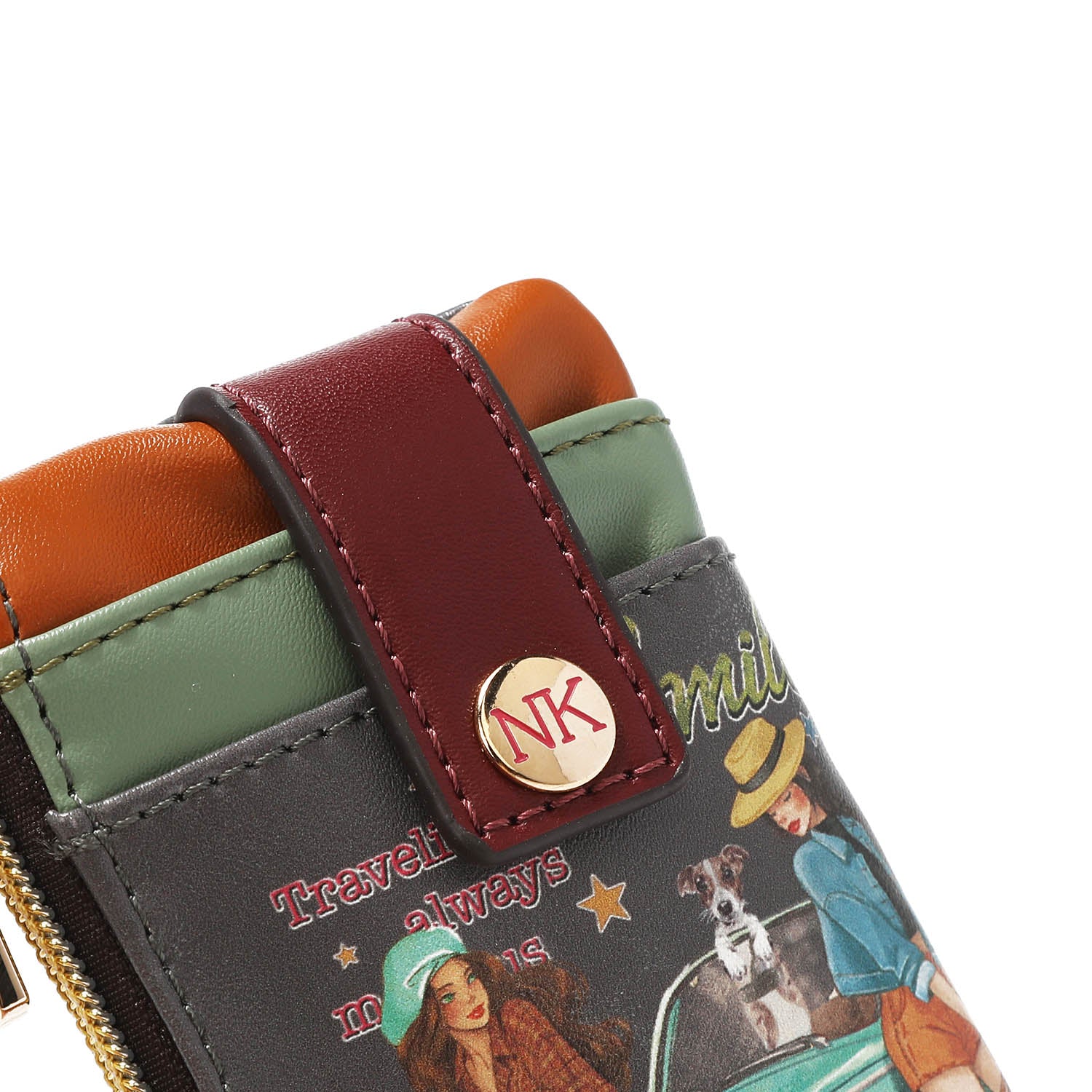 TARJETERO MINI CON CIERRE DE CREMALLERA Y BOTON A PRESIÓN