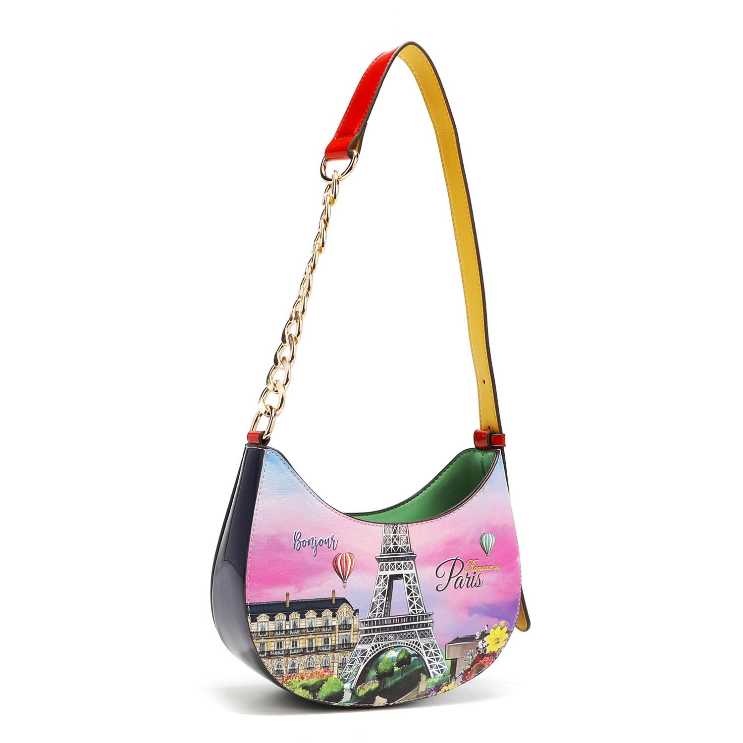 Shoulder bag with half chain tape