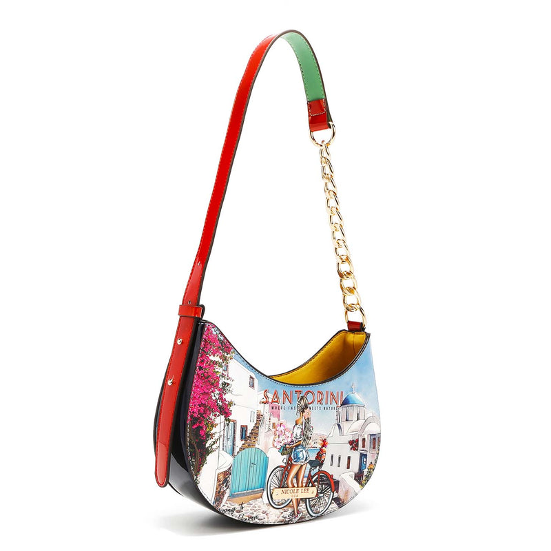 BOLSO DE HOMBRO CON CINTA MEDIA CADENA