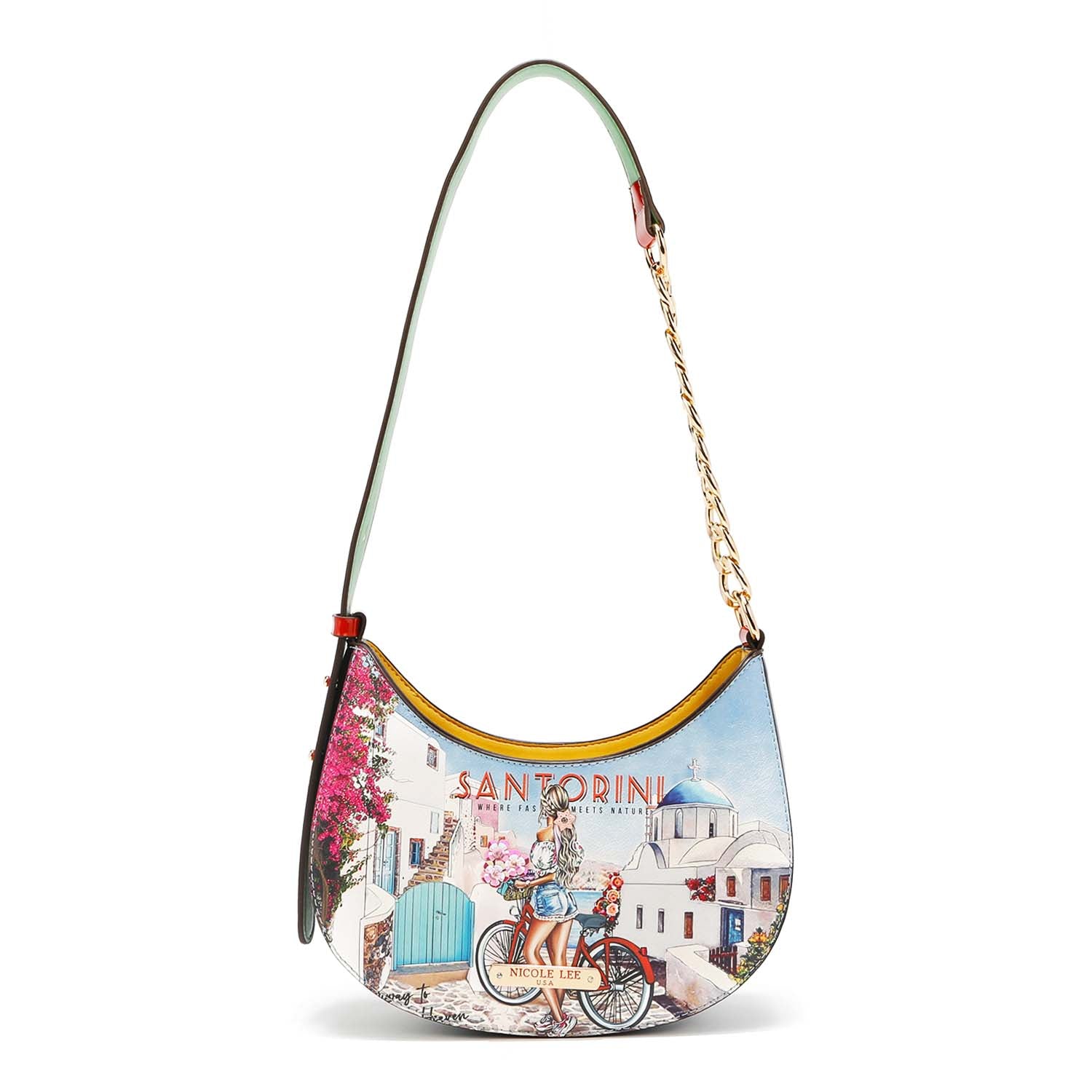 Shoulder bag with half chain tape