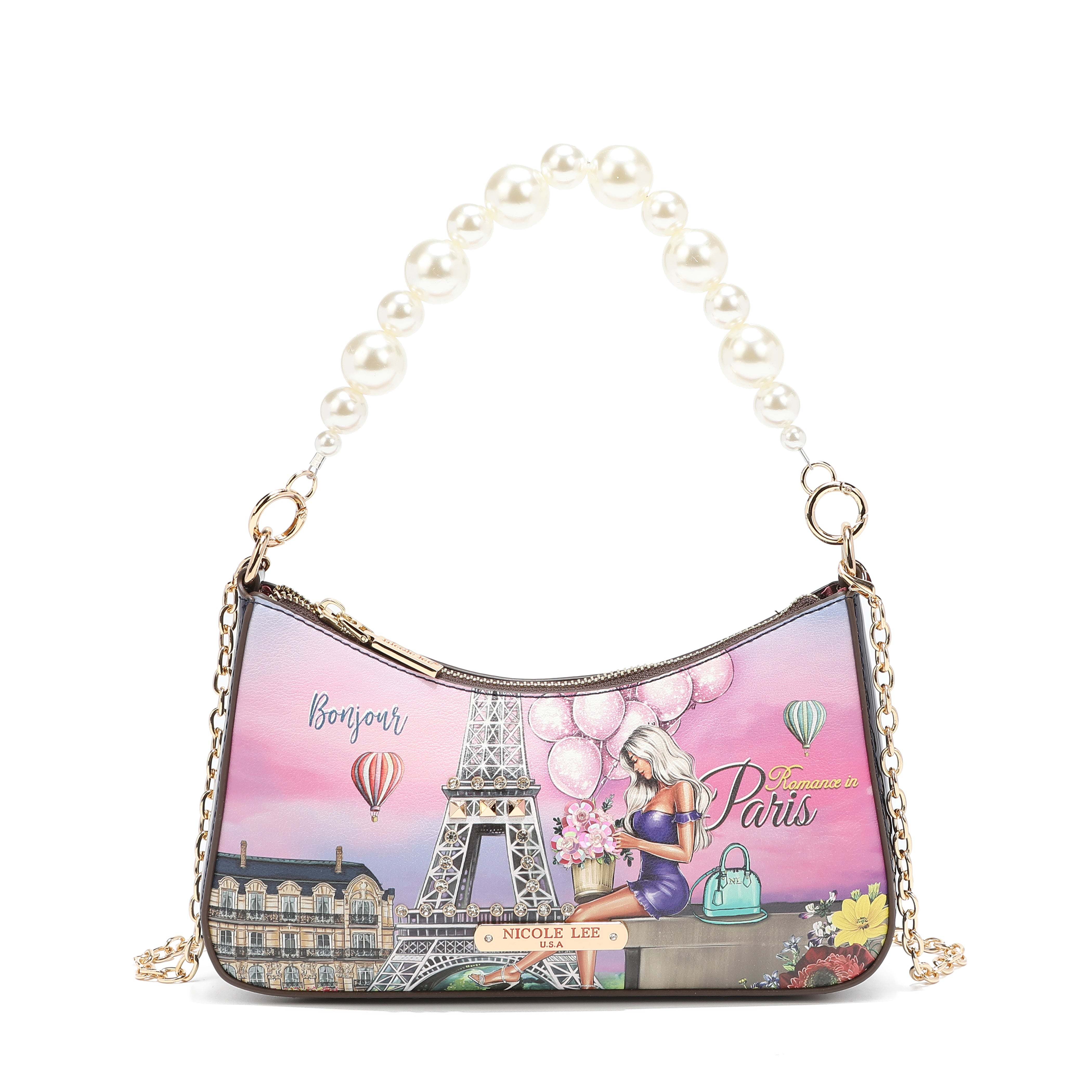 Shoulder bag with pearl handle