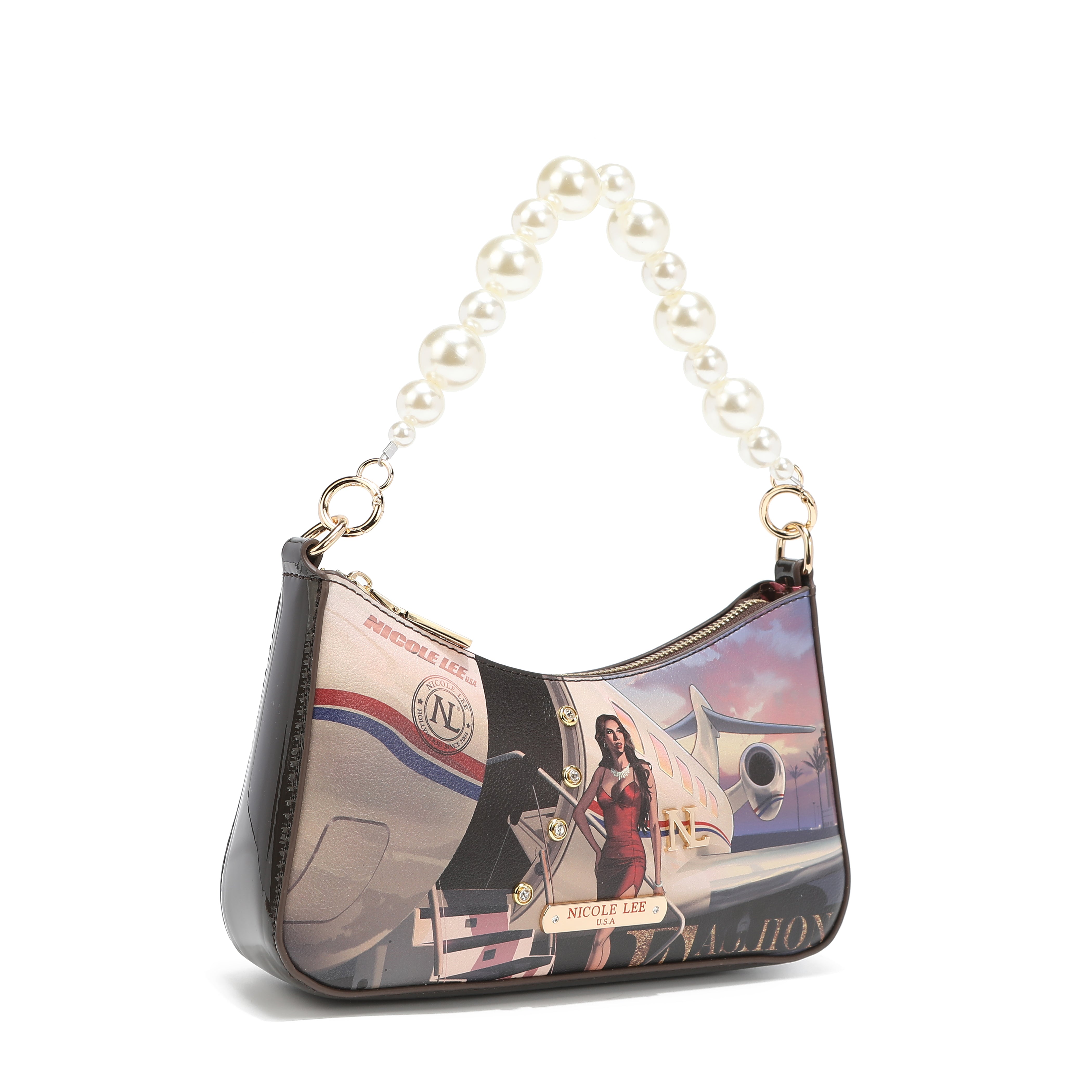 Shoulder bag with pearl handle