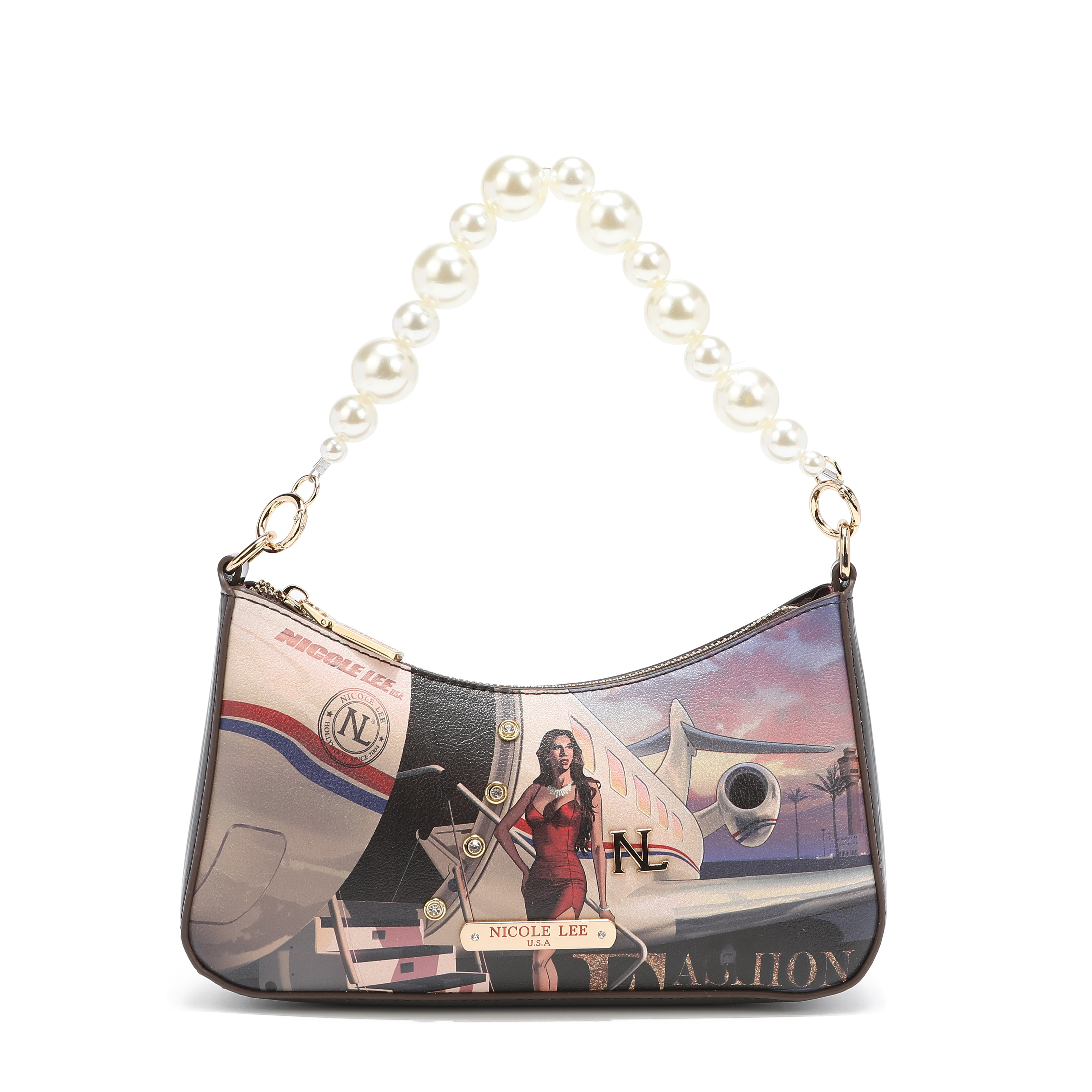 Shoulder bag with pearl handle