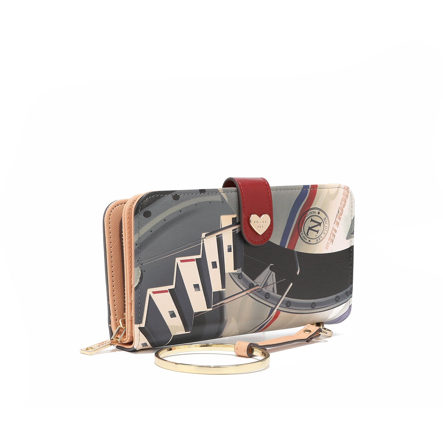 Fashion printed portfolio with zipper