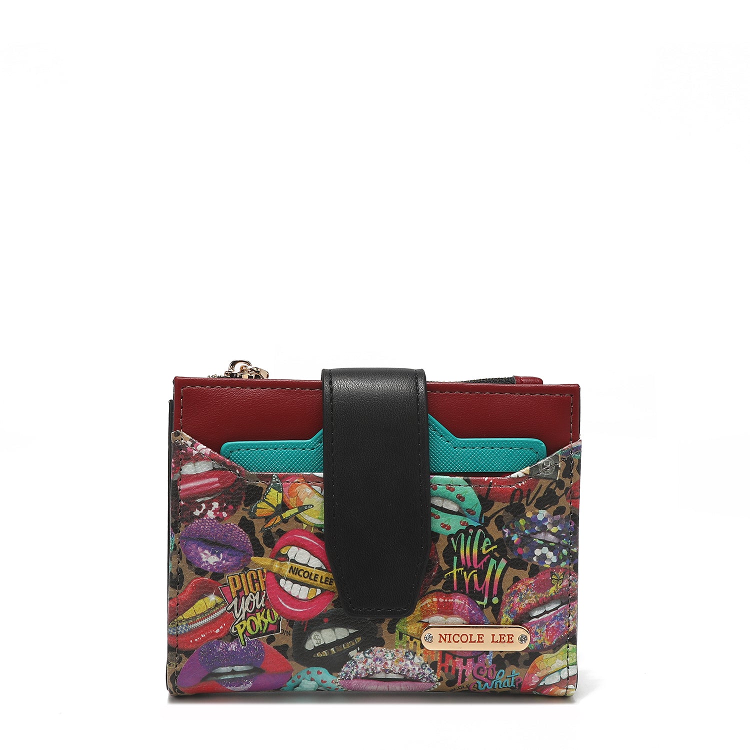 Double fashion compact portfolio with RFID block