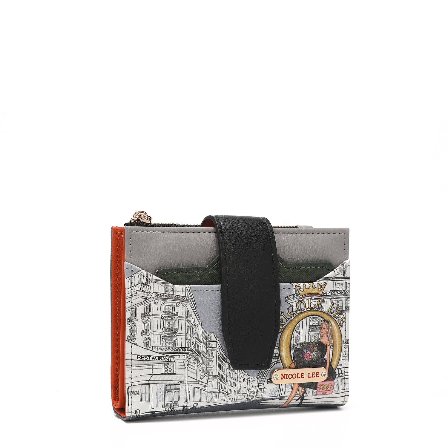 Double fashion compact portfolio with RFID block