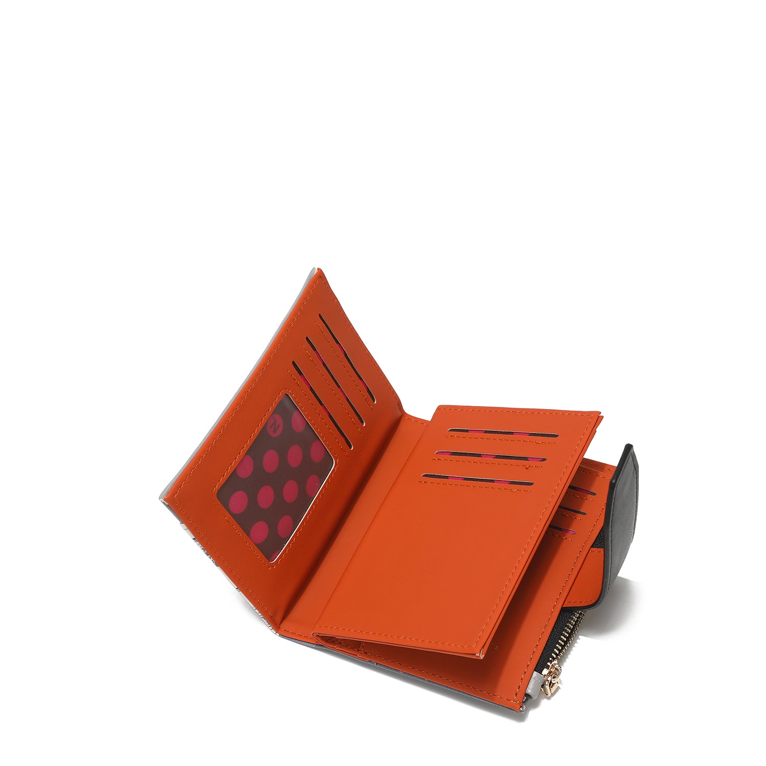 Double fashion compact portfolio with RFID block