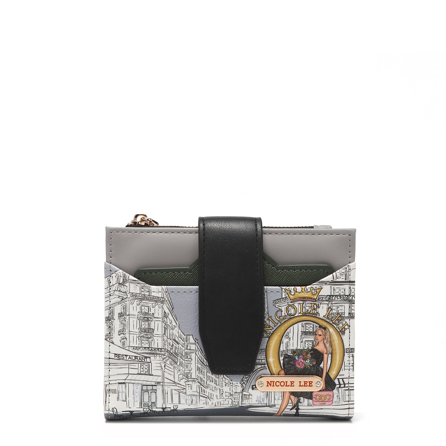 Double fashion compact portfolio with RFID block