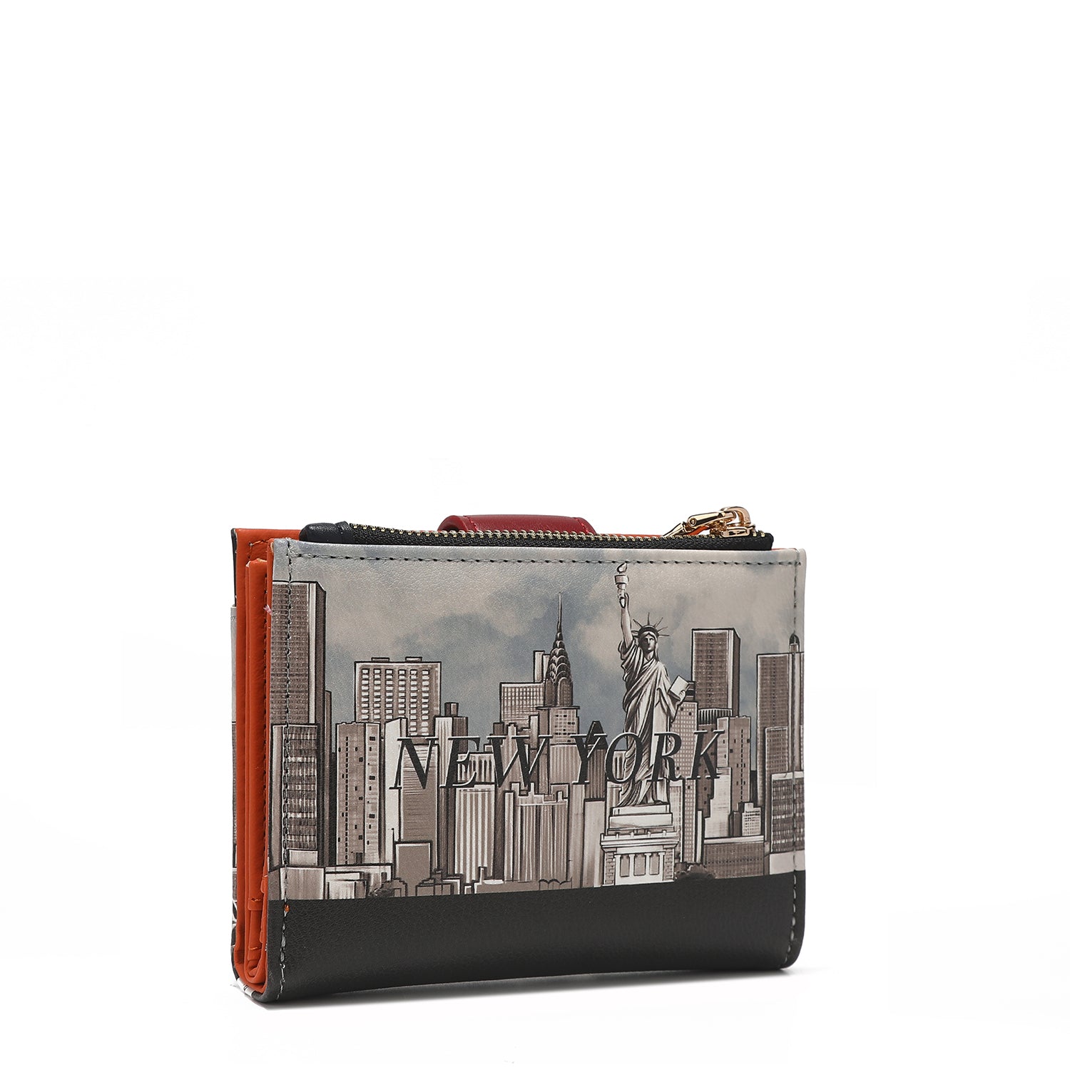 Double fashion compact portfolio with RFID block