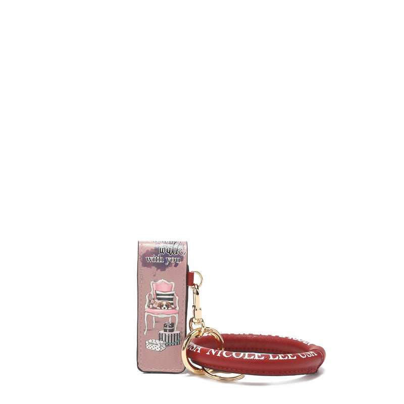 LLAVERO DE PULSERA CON ESTUCHE PARA LABIAL