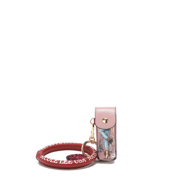 LLAVERO DE PULSERA CON ESTUCHE PARA LABIAL