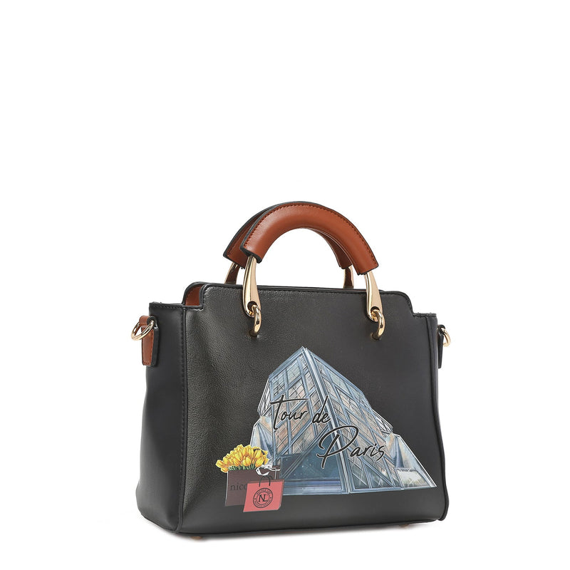 BOLSO DE MANO CON CREMALLERAS "TOUR DE PARIS"