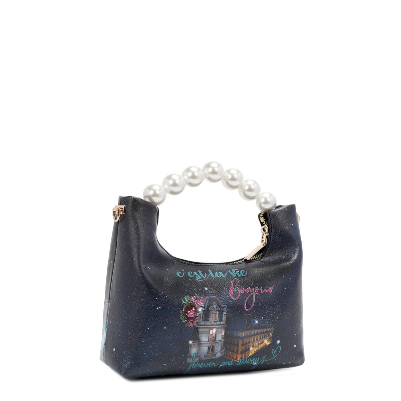 HANDBAG WITH PEARL HANDLE "<tc>TONIGHT FOR YOU</tc>"