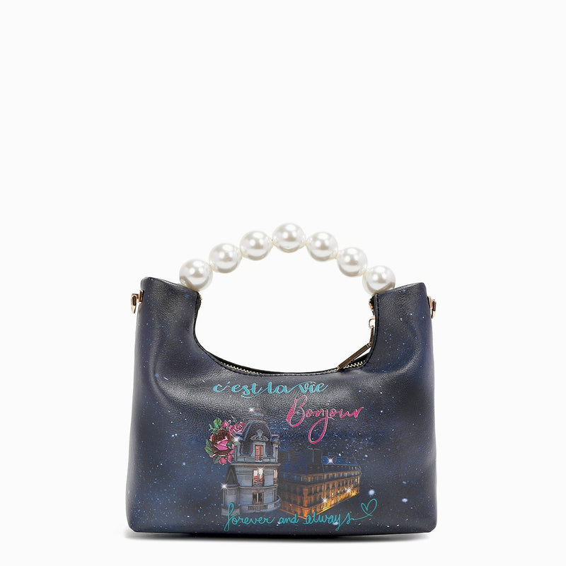 HANDBAG WITH PEARL HANDLE "<tc>TONIGHT FOR YOU</tc>"