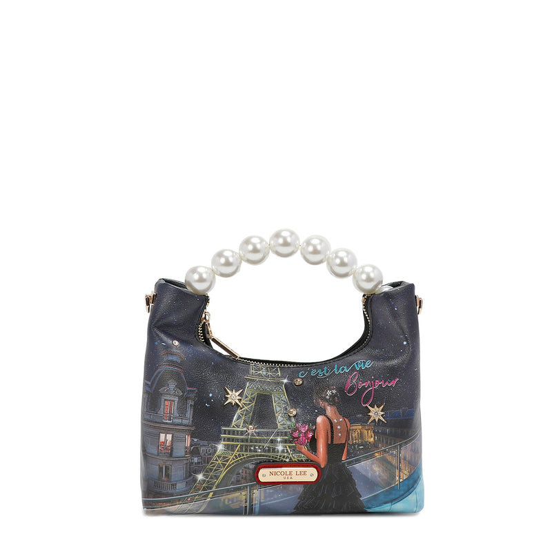 HANDBAG WITH PEARL HANDLE "<tc>TONIGHT FOR YOU</tc>"