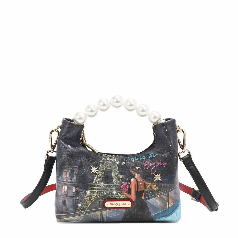 HANDBAG WITH PEARL HANDLE "<tc>TONIGHT FOR YOU</tc>"