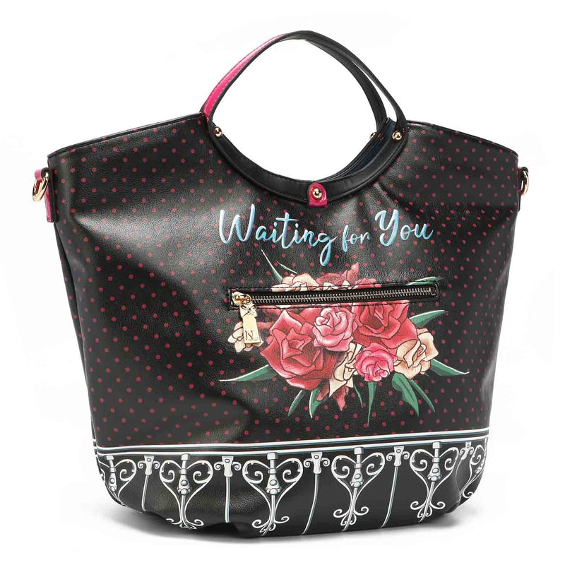 BOLSO SATCHEL CON EL ESTAMPADO "WAITING FOR YOU"