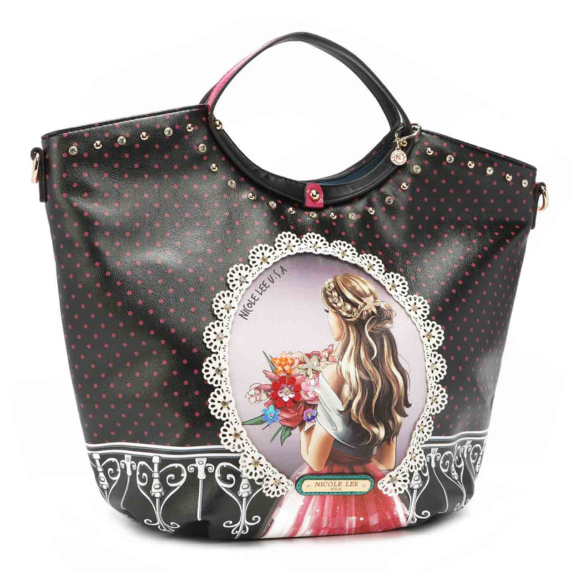 BOLSO SATCHEL CON EL ESTAMPADO "WAITING FOR YOU"