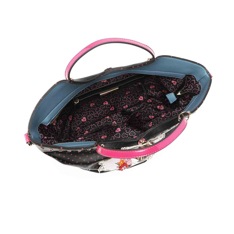 BOLSO SATCHEL CON EL ESTAMPADO "WAITING FOR YOU"