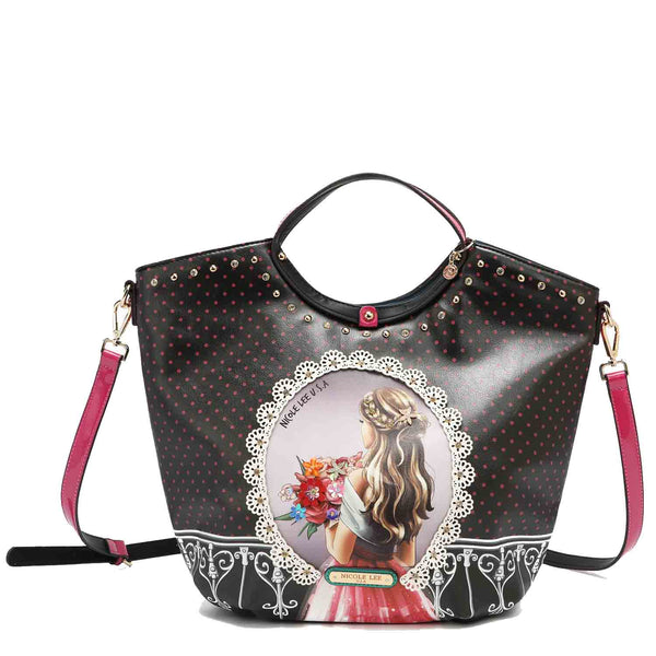 BOLSO SATCHEL CON EL ESTAMPADO "WAITING FOR YOU"